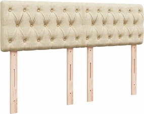 vidaXL Κρεβάτι Boxspring με Στρώμα Κρεμ 160x200 εκ. Υφασμάτινο