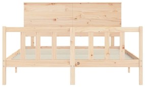 vidaXL Σκελετός Κρεβατιού Χωρίς Στρώμα 160x200 εκ Μασίφ Ξύλο Πεύκου