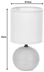 Επιτραπέζιο φωτιστικό PWL-1210 Ε14 60W κεραμικό γκρι Φ13x25εκ 13x13x25 εκ.