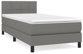 ΚΡΕΒΑΤΙ BOXSPRING ΜΕ ΣΤΡΩΜΑ ΣΚΟΥΡΟ ΓΚΡΙ 80X200 ΕΚ. ΥΦΑΣΜΑΤΙΝΟ 3140010