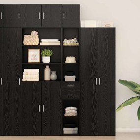vidaXL Ντουλάπι αποθήκευσης 2 pcs Μαύρη Οξυά 30 x 42,5 x 225 εκ