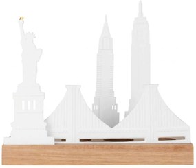 Κηροπήγιο Για Ρεσώ City Skyline New York RD0092220 25x9,5x21cm Natural-White Raeder Ξύλο,Πορσελάνη