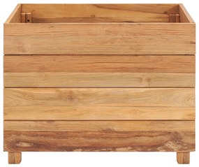 vidaXL Ζαρντινιέρα Υπερυψωμένη 50x40x38 εκ. Ανακυκλ. Ξύλο Teak/Ατσάλι