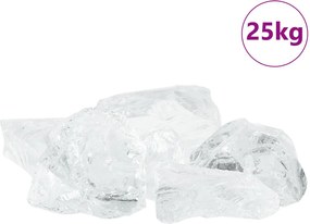vidaXL Πέτρες Κήπου Λευκό 12 cm Γυαλί