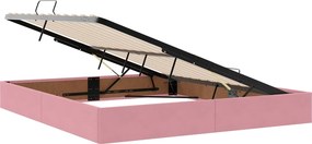 vidaXL Κρεβάτι Οθωμανικού Τύπου Ροζ 180 x 200 cm Βελούδο