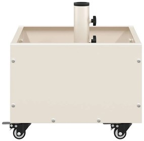 vidaXL Βάση Παρασόλ με Γλάστρα Λευκό 45 x 45 x 45 cm Ατσάλι