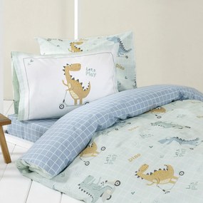 Σεντόνια Μονά (Σετ) Nima Let's Play Γαλάζιο Χωρίς Λάστιχο 170x255