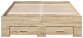vidaXL Πλαίσιο Κρεβατιού  Νοσομανία 140x200 εκ Κατασκευασμένο Ξύλο