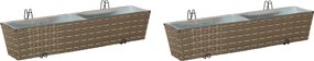 vidaXL Ραφήνα 2 pcs 80 x 17 x 17 εκ Μέταλλο
