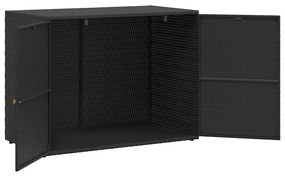vidaXL Ντουλάπι Αποθήκευσης Κήπου Μαύρο 100x55,5x80 εκ Συνθετικό Ρατάν