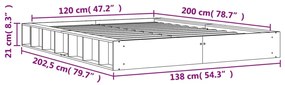 Σκελετός Κρεβ. Χωρίς Στρώμα Καφέ Κεριού 120x200 εκ Μασίφ Πεύκο - Καφέ