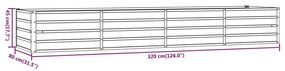 Ζαρντινιέρα Σκουριασμένο 320x80x45 εκ. Ατσάλι Σκληρυθέν Αέρα - Καφέ