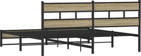 vidaXL Σκελετός Κρεβ. Χωρίς Στρώμα Sonoma Δρυς 180x200 εκ. Μεταλλικό