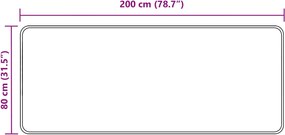 vidaXL Χαλί Runner MARSA Γκρι 200 x 80 εκατοστά Πολυέστερ και PVC