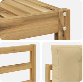 vidaXL Σειρά Καναπέ Εξωτερικού 5 pcs Λευκό και Μπεζ Πολυεστέρας