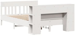 vidaXL Κρεβάτι Βιβλιοθήκη Χωρίς Στρώμα 120x200 εκ Μασίφ Ξύλο Πεύκο