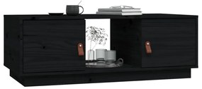 vidaXL Τραπεζάκι Σαλονιού Μαύρο 100x50x35 εκ. από Μασίφ Ξύλο Πεύκου