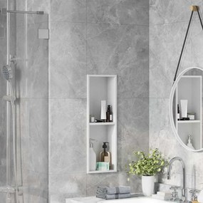 vidaXL Νίτσα Μπάνιου Λευκό 60 x 20 x 9,5 εκ Ανοξείδωτο Ατσάλι
