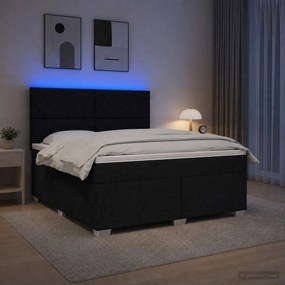 vidaXL Κρεβάτι box spring με στρώμα Μαύρο 140 x 200 cm Ύφασμα