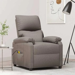 vidaXL Πολυθρόνα Μασάζ Taupe Υφασμάτινη