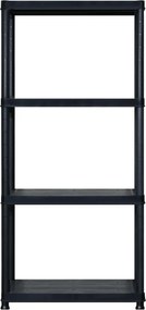 vidaXL Ραφιέρα Αποθήκευσης 4 Επιπέδων Μαύρη 183x30,5x130 εκ. Πλαστική