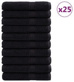 vidaXL Premium Πετσέτες "SOLUND" 25 τμχ Μαύρο 100x200 εκ 550 gsm