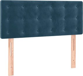 vidaXL Κρεβάτι Boxspring με Στρώμα Σκούρο Μπλε 90x190 εκ. Βελούδινο