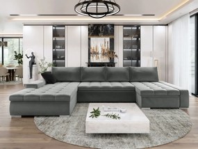 Γωνιακός καναπές Caro-Γκρι Σκούρο