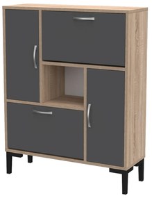 Intrahome ΠΑΠΟΥΤΣΟΘΗΚΗ LILONGWEKUCASABLANCALCASABLANCA_LUMPURERLEYDY .01 ΜΕΛΑΜΙΝΗ ΣΕ ΑΝΘΡΑΚΙ & ΣΟΝΑΜΑ-ΜΑΥΡΑ ΠΟΔΙΑ 85x30x108.5Υ εκ. intraho-1726486