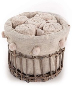 Λαβέτες Please Σε Καλαθάκι Σετ 5τμχ 1123-Beige Nef-Nef Σετ Πετσέτες 30x30cm 100% Cotton