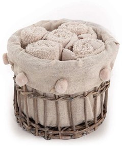 Λαβέτες Please Σε Καλαθάκι Σετ 5τμχ 1123-Beige Nef-Nef Towels Set 30x30cm 100% Βαμβάκι