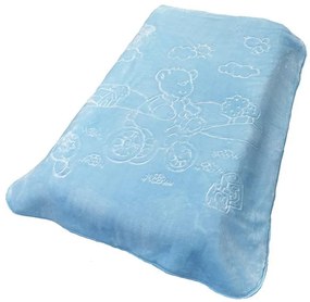 ΚΟΥΒΕΡΤΑ ΒΕΛΟΥΤΕ ΑΝΑΓΛΥΦΗ ΠΟΛΥΤΕΛΕΙΑΣ bebe Bicycle Bear 16 110X140 Baby Blue 100% Polyester