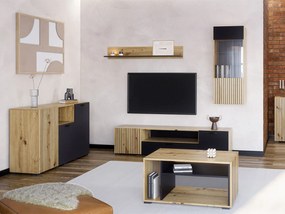 Ξύλινο Έπιπλο Τηλεόρασης DENVER Artizan Oak/Ανθρακί Μ180xΠ42.5xΥ42cm
