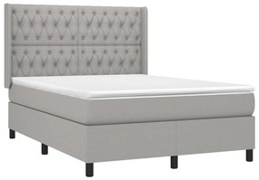 ΚΡΕΒΑΤΙ BOXSPRING ΜΕ ΣΤΡΩΜΑ ΑΝΟΙΧΤΟ ΓΚΡΙ 140X200 ΕΚ. ΥΦΑΣΜΑΤΙΝΟ 3131673