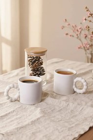 Stewehome Σετ 2 τεμαχίων κεραμικά φλιτζάνια 8 cm 260 ml μοντέρνου στυλ Λευκό