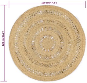 vidaXL Χαλί Χειροποίητο Πλεκτό 120 εκ. από Γιούτα