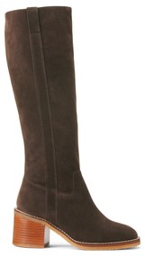 Μπότες από nubuck με φαρδύ τακούνι