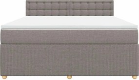 vidaXL Κρεβάτι Boxspring με Στρώμα Taupe 180x200 εκ. Υφασμάτινο