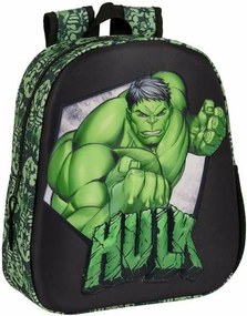 Παιδική Τσάντα 3D Hulk Μαύρο Πράσινο 27 x 33 x 10 cm