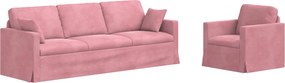 vidaXL Σετ Καναπέ 2 pcs Ροζ 228 x 78 x 80 εκ Βελούδο