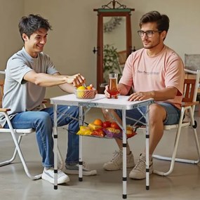 VEVOR 60cm Folding Portable Camping Table Aluminum Picnic Table Indoor Outdoor