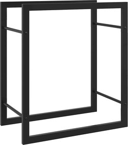 vidaXL Ραφιέρα Καυσόξυλων Ματ Μαύρο 50x28x56 εκ. Ατσάλι