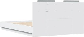 vidaXL Πλαίσιο Κρεβατιού με Κεφαλάρι Λευκό 150x200 εκ Επεξεργ. Ξύλο