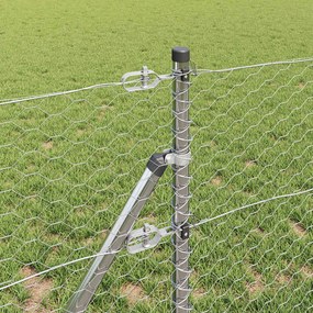 vidaXL Έξιγωνο φράχτη σταθερού εδάφους 10 x 0,6 μ Ασημί Δίχτυ