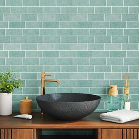 vidaXL Πλακάκι Subway 10 pcs Γκρι Πράσινο 29 x 21 εκ