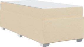 vidaXL Σκελετός Κρεβατιού με στρώμα Κρεμ 100 x 200 cm ύφασμα