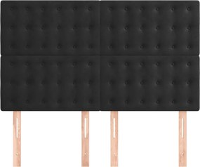 vidaXL Κεφαλάρι Μαύρο Βελούδινο 144x5x118/128 εκ.
