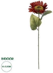 Artificial Garden RED SUNFLOWER BRANCH 21214 Τεχνητό Διακοσμητικό Κλαδί Ηλιοτρόπιο Κόκκινο Y50cm Globostar-21214-Κόκκινο 21214