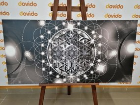 Εικόνα μαγευτική Mandala σε ασπρόμαυρο - 100x50