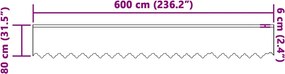 vidaXL Κουρτίνα Δαντέλας με κουρτίνες Λευκό 80 x 600 εκ Πολυεστέρας